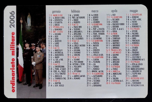 Calendario tascabile - calendario,