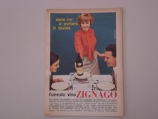 advertising Pubblicità 1964 VINO ZIGNAGO