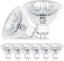 8 Pezzi Lampadina Alogena GU5.3 12V 35W, Faretti Alogeni MR16 Dimmerabile, 400LM