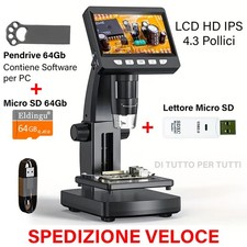 Microscopio Digitale da 4.3 pollici Elettronico Display LCD 50-1000X Portatile