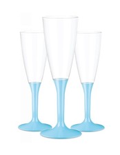 72  Flute in plastica con gambo CELESTE - Flutes rigido monouso - Calici da Spum