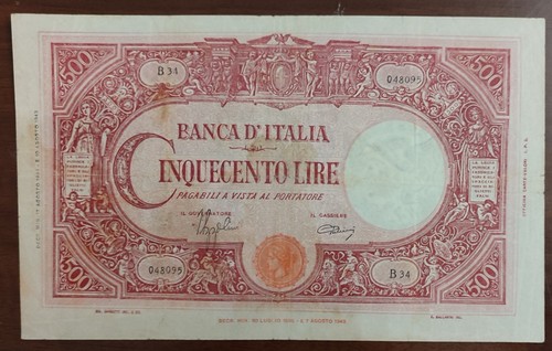Banconota 500 lire 1944 - lire,