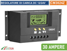 REGOLATORE DI CARICA 30A PWM PANNELLO SOLARE 12V 24V CON DISPLAY