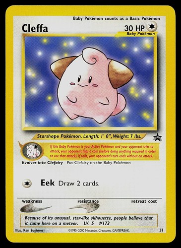 Carta pokemon cleffa wotc - carta,