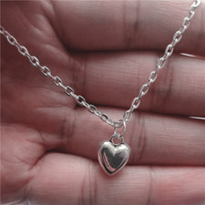 Collana con ciondolo CUORE Argento catena in ACCIAIO INOX da Donna Vintage cuori