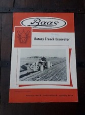 BAAS ROTARY TRENCH EXCAVATOR ESCAVATORE TRATTORI AGRICOLI brochure  1959