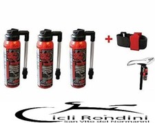 3 pz BOMBOLETTA GONFIA e RIPARA spray gonfiaripara mtb corsa + SUPPORTO VELCRO