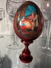 UOVO  DI LEGNO DIPINTO A MANO Arte Sacra Natività