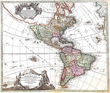 NORD & SUD AMERICA "Totius Americae.." 1707 Homann RARA PRIMA EDIZIONE