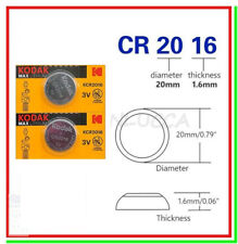 2 Batterie Pile Litio KODAK CR2016 2016 5000LC 280-206 L10 SB-T11 LF-1/4V
