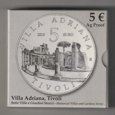 Italia -  5 EURO 2013  PROOF  VILLA ADRIANA
