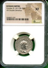 IMPERO ROMANO ANNUNCIO 238-244 GORDLAN III NGC XF AR DOPPIO - DENARIO