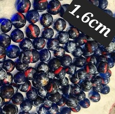 150 BIGLIE DI VETRO Blu 16mm