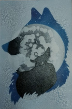 Quadro su tela spry art, Lupo, fotoluminescente