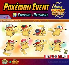 Ash's Cap Evento Pikachu ? Tutte le 8 Regioni • 6IV ⭐ Pokémon Scarlatto e Viola