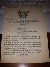 REGIO DECRETO 1884 COST COMUNE MONASTEROLO DI SAVIGLIANO COLLEGIO ELETTOR CUNEO