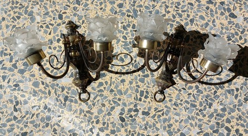 Coppia applique ottone a - in,