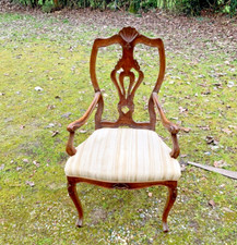 POLTRONA BAROCCHETTA LAVORATA INTAGLIATA ANNI 30/40