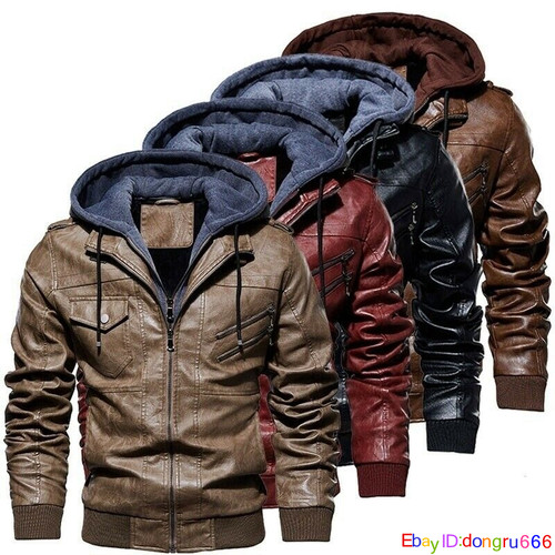 Giacca pelle con cappuccio - pelle,