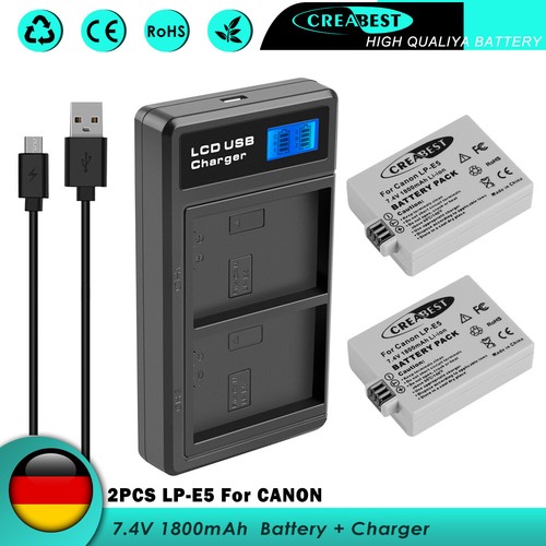Batteria 1800mah - lp-e5, +