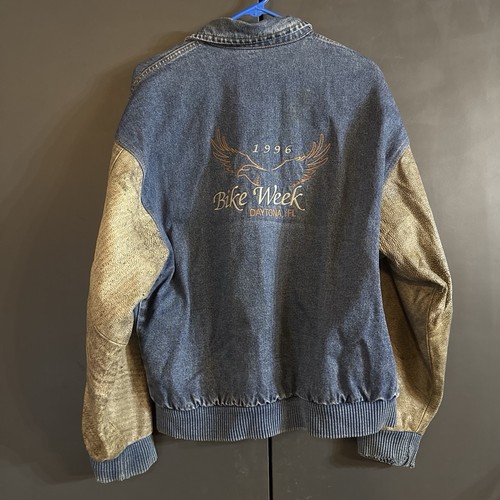 Giacca pelle denim vintage