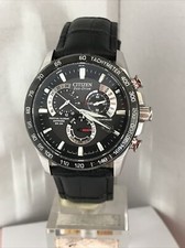 Orologio Citizen Uomo Eco Drive Chrono A-T Sveglia Radiocontrollato B.Cinturino Pelle