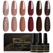 Shining She Smalti Semipermanenti per Unghie Gel UV/LED 6 Colori Autunno Inverno