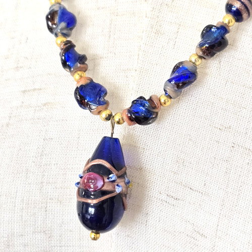 Collana perle vetro murano - collana,