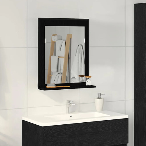 Specchio con scaffale vetro - con,
