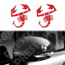 2pz ADESIVI Auto per ABARTH Specchietto Calotta 500 595 695 PUNTO Sticker 10Cm