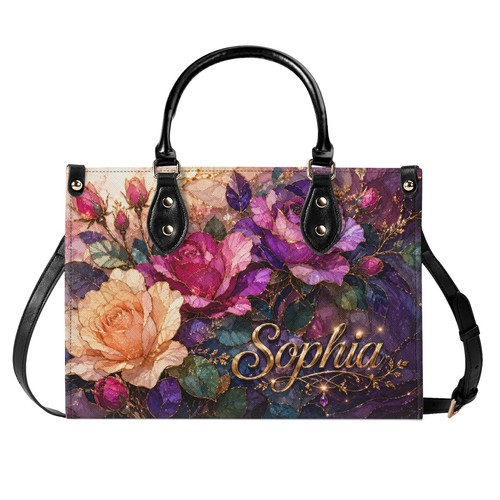 Borsa tote pelle floreale - borsa, in