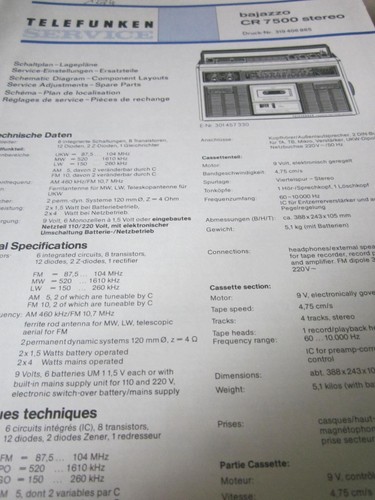 Telefunken bajazzo 7500 - telefunken,