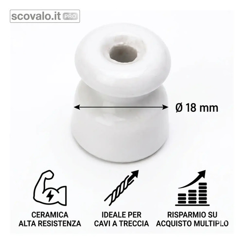 Isolatore porcellana ceramica - isolatore,