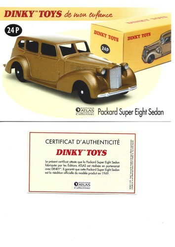 Dinky toys fiche certificat - fiche,
