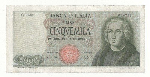 5000 lire colombo tipo - 5000, decr