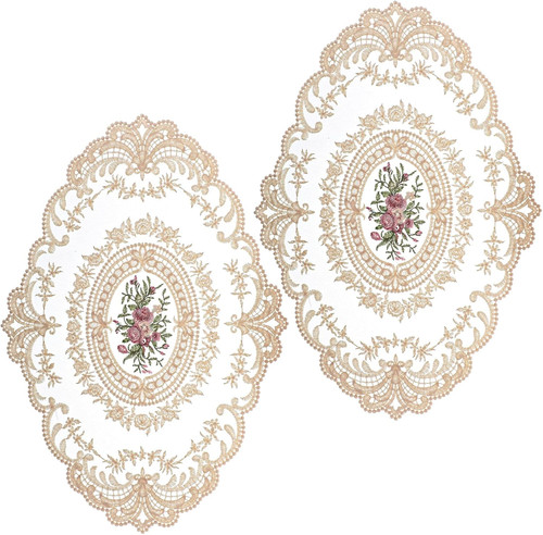 Pezzi centrini pizzo fiori - 2,