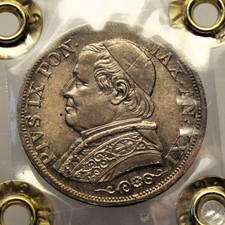 PIO IX - 1 lira -Ag- 1866 An