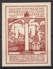EI1396 Poster stamp Italy: International art Exposition Venice 1922 -des. Cisari