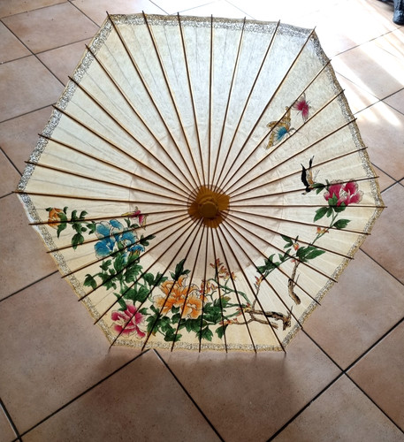 Antico ombrello parasole - antico,