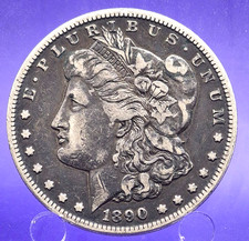 1890-CC Morgan argento $1 dollaro Carson City $1 moneta completa Liberty MONSTER TONED