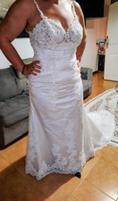 abito da sposa raso e pizzo