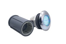 MINI LAMPADA FARO LED PER PISCINA CAMBIACOLORE RGB 3W IP68 CON CASSAFORMA G1F2