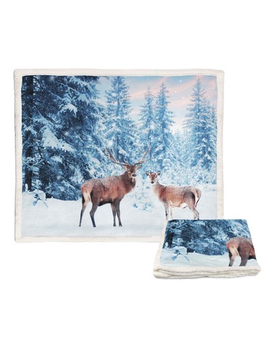 Plaid coperta pile sherpa - in,