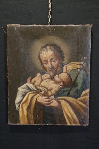 Olio tela san - giuseppe, gesù
