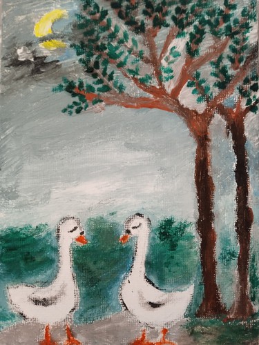 Due papere tempera su - 'due,