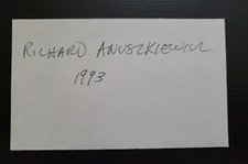 Scheda autografa firmata Richard Anuszkiewicz 1993 - Op Art Pioneer scarsa