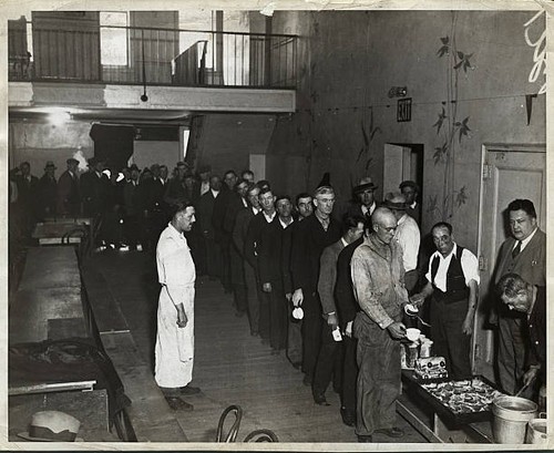 Unemployed vets quartered - vets, at