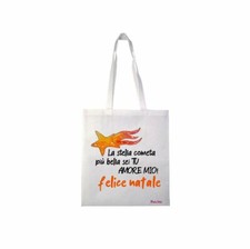 borsa poliestere 36x40 scritta la stella cometa piu bella sei tu  regalo natale