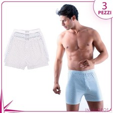 Boxer uomo in 100% cotone Rossoporpora 205 fantasia rombi 3 pezzi