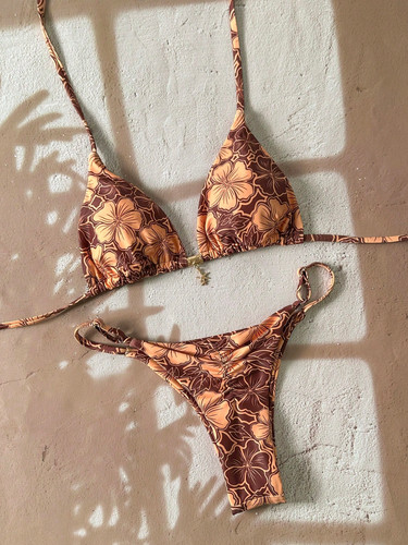 Set bikini tropicale - , marrone
